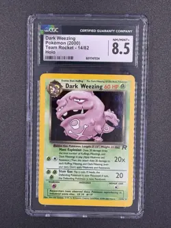 2000 WOTC Pokemon TCG Team Rocket Holo Rare Dark Weezing 14/82 CGC 8.5 - Image 2
