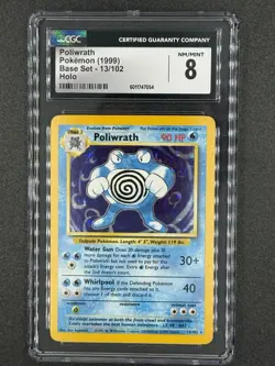 1999 Pokemon Base Set Unlimited Holo 13/102 Poliwrath CGC 8 - Image 2