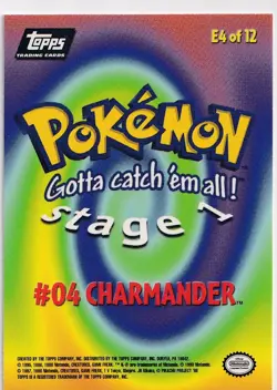 Pokemon Charmander Foil #E04 TOPPS Black Logo Movie Edition Near Mint - Image 2