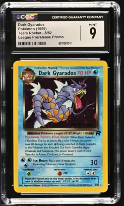 CGC 9 MINT Dark Gyarados 1999 Team Rocket 8/82 Prerelease Holo Pokemon Card - Image 1