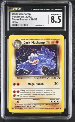 CGC 8.5 Dark Machamp 2000 Team Rocket 10/82 Holo Pokemon Card - Image 1