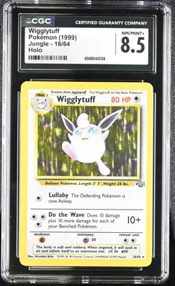 CGC 8.5 Wigglytuff 1999 Jungle 16/64 Holo Pokemon Card - Image 1