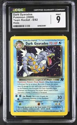CGC 9 MINT Dark Gyarados 2000 Team Rocket 8/82 Holo Pokemon Card - Image 1