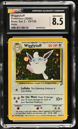 CGC 8.5 Wigglytuff 2000 Base Set 2 19/130 Holo Pokemon Card - Image 1