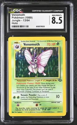 CGC 8.5 Venomoth 1999 Jungle 13/64 Holo Pokemon Card - Image 1
