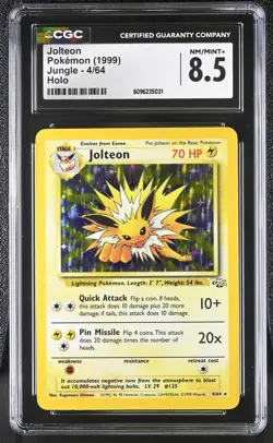 CGC 8.5 Jolteon 1999 Jungle 4/64 Holo Pokemon Card - Image 1