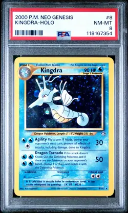 2000 POKEMON NEO GENESIS #8 KINGDRA HOLO PSA 8 NM-MT - Image 1