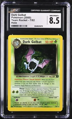 Pokemon Team Rocket DARK GOLBAT Holo CGC 8.5 (5070) Graded Power - Image 1