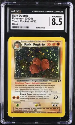 Pokemon Team Rocket DARK DUGTRIO Holo CGC 8.5 (5035) Graded Power - Image 1