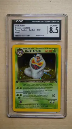 2000 Pokemon, Dark Arbok 2/82, Team Rocket, 1st Edition, Holo Rare, CGC 8.5 - Image 1