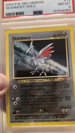 Pokemon TCG Skarmory 13/111 Holo Rare Card PSA 8 NM-MT 2001 Neo Genesis - Image 2