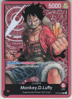 One Piece TCG Monkey.D.Luffy L Revision Pack Cards ST01-001 - Image 1