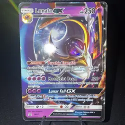 Lunala GX SM17 Promo Black Star Holo Rare Pokemon Card LP+ - Image 2