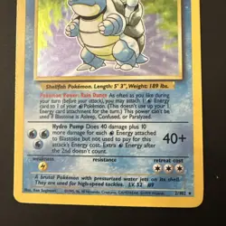 Pokemon TCG Base Set Blastoise Holo Rare Card 2/102 LP+/NM Condition - Image 4