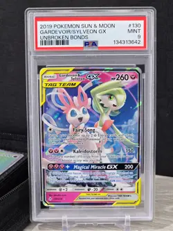 Pokemon Card TCG Gardevoir & Sylveon GX 130/214 Tag Team sm-Unbroken Bonds PSA 9 - Image 3