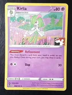 KIRLIA 068/195, HOLO, STAMPED, PRIZE PACK SERIES 3, POKEMON CARD (NM) - Image 1