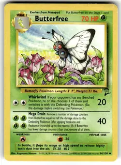 BUTTERFREE - 34/130 - Base Set 2 - Pokemon Card - NM - Image 1