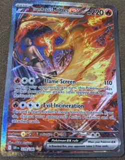 Pokemon Team Rocket's Moltres ex 229/182 Sv10 Destined Rivals Holo SIR Card - Image 1