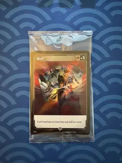 Riftbound “Fist Bump” Buff Double Sided Promo Card (EXCLUSIVE) - Image 1