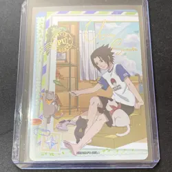 Sasuke Uchiha NRSA01-PU-005L4 Stamped Naruto Kayou Card Heavens Scroll Series 1 - Image 1