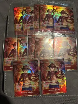 Set Of 10 Sealed Promo One Piece Card Treasure Booster Monkey.D.Luffy ST10-006 - Image 1
