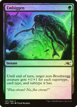 MTG FOIL Embiggen - Unfinity #137 - Image 1
