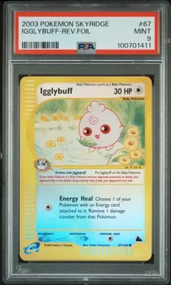 Pokemon Igglybuff Skyridge Reverse Holo #67 PSA 9 Mint - Image 1