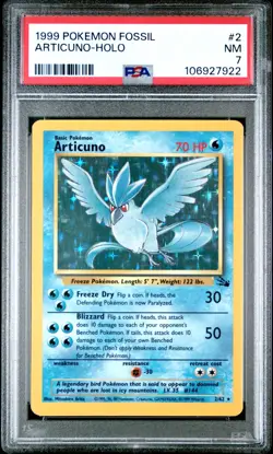 1999 Pokemon Fossil 2/62 - Articuno-Holo PSA 7 - Image 1