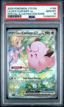 2025 POKEMON JTG EN-JOURNEY TOGETHER #184 LILLIE'S CLEFAIRY EX PSA 10 (QR) - Image 1