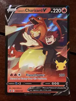 Pokemon Celebrations Promo Lance’s Charizard V SWSH133 Holo - Image 1