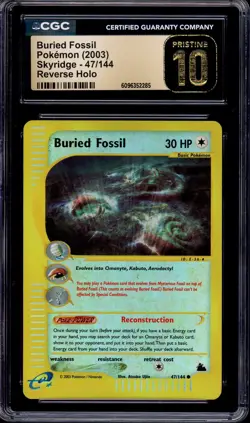 2003 Pokemon Skyridge Buried Fossil-Reverse Foil #47 CGC 10 PRISTINE - Image 1