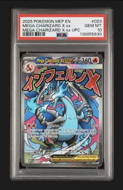 2025 POKEMON MEP EN-ME BLACK STAR PROMO #023 MEGA CHARIZARD X EX PSA 10 - Image 1