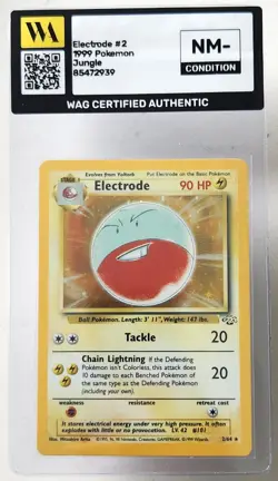 WAG Certified Nm- Electrode Jungle 2/64 Holo Unlimited Holo Pokemon Tcg Vintage - Image 1