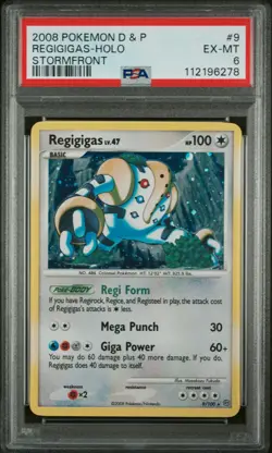 PSA 6 2008 POKEMON DIAMOND & PEARL STORMFRONT #9 REGIGIGAS-HOLO STORMFRONT - Image 1