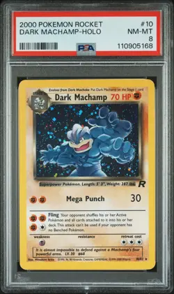 2000 POKEMON ROCKET #10 DARK MACHAMP-HOLO PSA 8 - Image 1