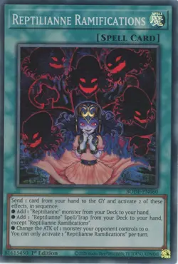Yugioh Reptilianne Ramifications BODE-EN060 Super Rare 1st NM x3 Play Set - Image 1