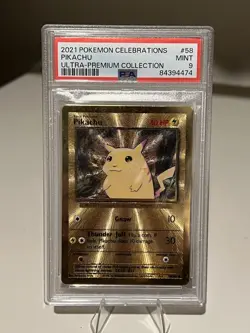 Pokemon Pikachu Metal Card #58 Celebrations Ultra-Premium Collection PSA 9 2021 - Image 1