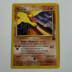 Moltres (21) Wizards Of The Coast Original Black Star Promo Pokemon Card LP - Image 1