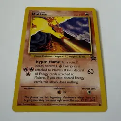 Moltres (21) Wizards Of The Coast Original Black Star Promo Pokemon Card LP - Image 2