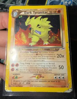 Dark Tyranitar 11/105 Neo Destiny Holo Rare Card Unlimited Pokemon TCG Damaged - Image 1