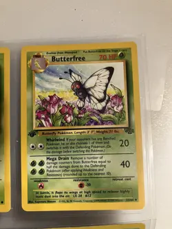 Pokemon TCG Butterfree Jungle 33/64 1st Edition Uncommon Plus 2 More Cards LP - Image 2