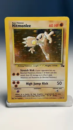 Hitmonlee 7/62 Holo Rare Fossil Set WotC 1999 Vintage Pokemon Card LP - Image 1