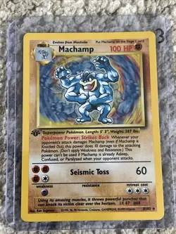 Machamp 8/102 1st Edition NM Holo Rare Base Set Pokemon Card 1999 WOTC - Image 1