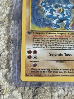 Machamp 8/102 1st Edition NM Holo Rare Base Set Pokemon Card 1999 WOTC - Image 3