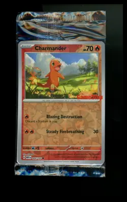 Charmander 004/165 151 MEW Gamestop Reverse Holo SEALED Promo Pokemon Card TCG - Image 1