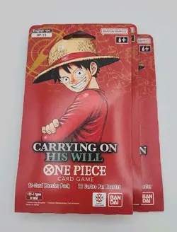 One Piece OP-13 Carrying On His Will Lot of 3~Sealed 12-Card Booster Packs - Image 1