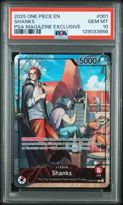 Shanks (2025 PSA Magazine Promo) OP09-001 One Piece Promotion Cards Foil - Image 2
