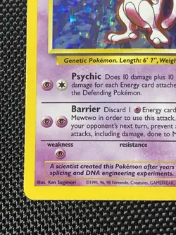 Pokemon Mewtwo TCG Base Set Holo Unlimited Rare Card 10/102 LP/NM - Image 5