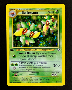 2000 Pokemon BELLOSSOM Neo Genesis 1ST EDITION HOLO Set Card 3/111 PERFECT SWIRL - Image 1
