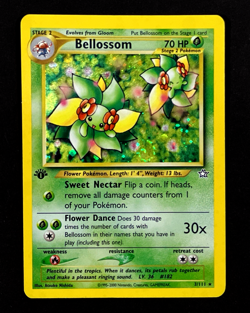 2000 Pokemon BELLOSSOM Neo Genesis 1ST EDITION HOLO Set Card 3/111 PERFECT SWIRL - Image 2
